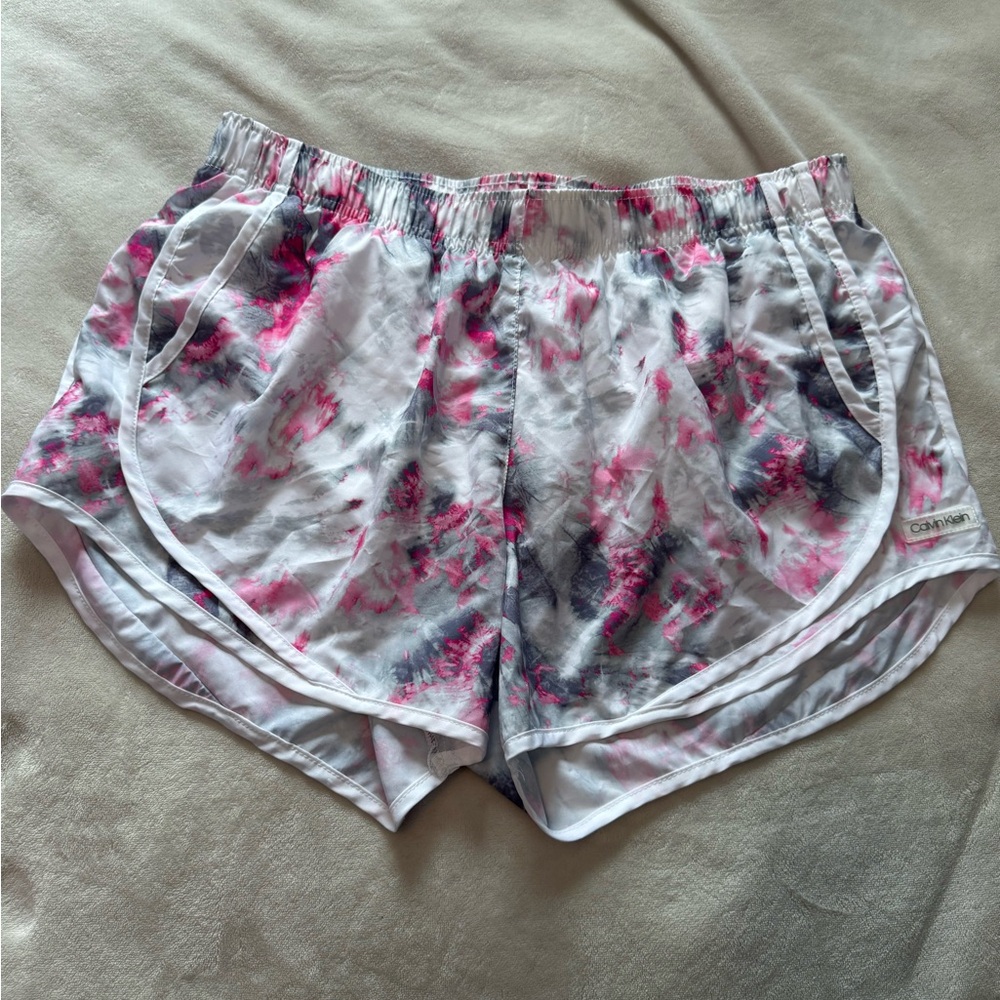 Calvin Klein Pink and Gray Tie-Dye Shorts